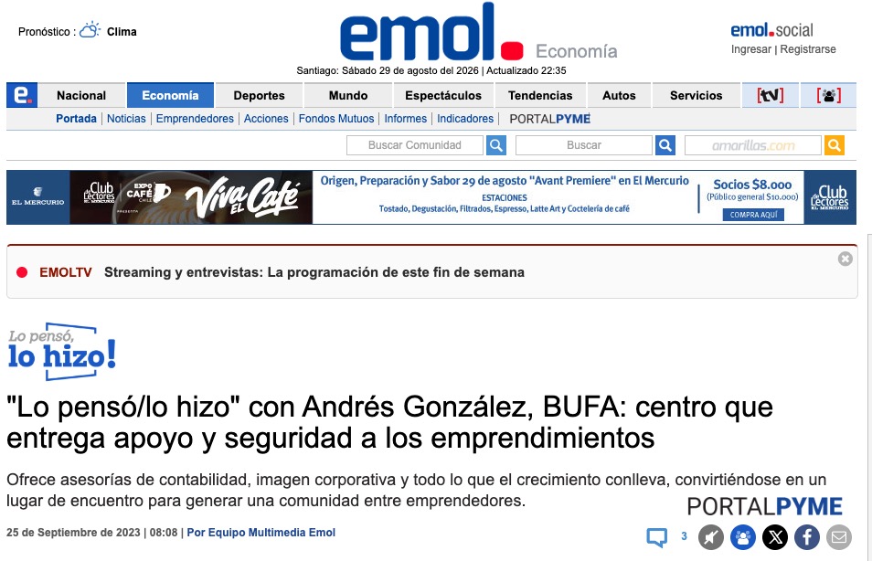 Entrevista de Emol a Andrés González sobre BUFA